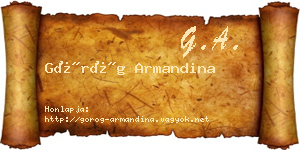 Görög Armandina névjegykártya